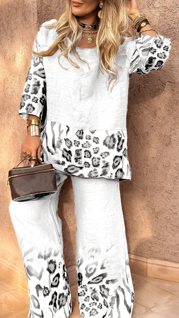 Conjunto Savannah Print em Linho Italiano