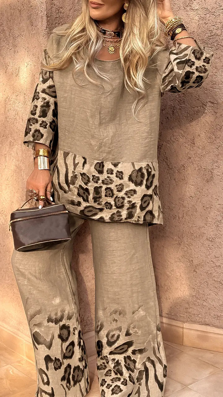 Conjunto Savannah Print em Linho Italiano