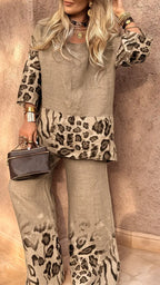 Conjunto Savannah Print em Linho Italiano