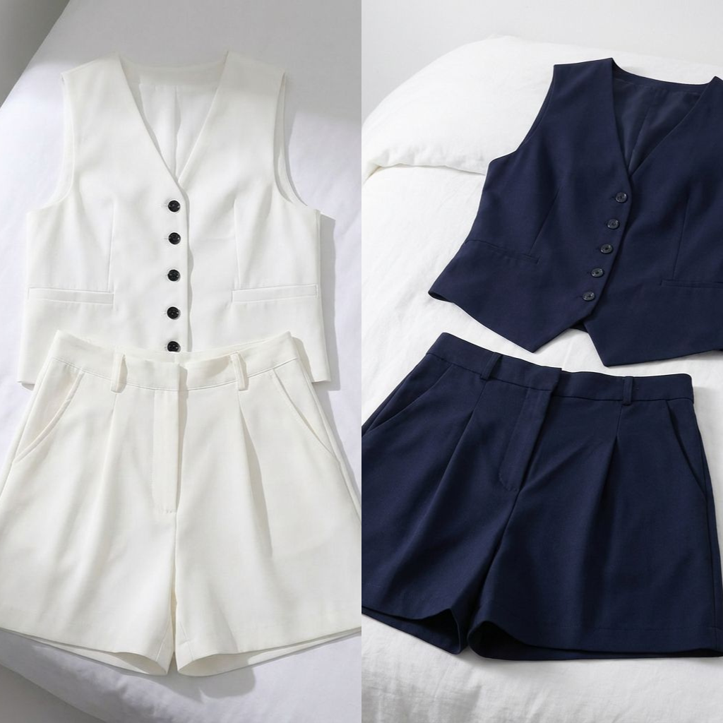 Conjunto em Alfaiataria Casual de Algodão e Linho Misto (Compre 1 Leve 2)