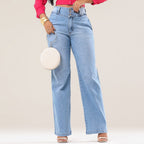 Calça Jeans Feminina Wide Leg Modeladora c/ Elastano Marselha( Leve 2 Pague 1 )