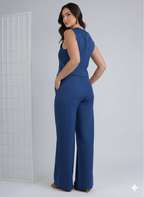 Conjunto Feminino de Alfaiataria Premium: Blusa Manga Curta e Calça Reta