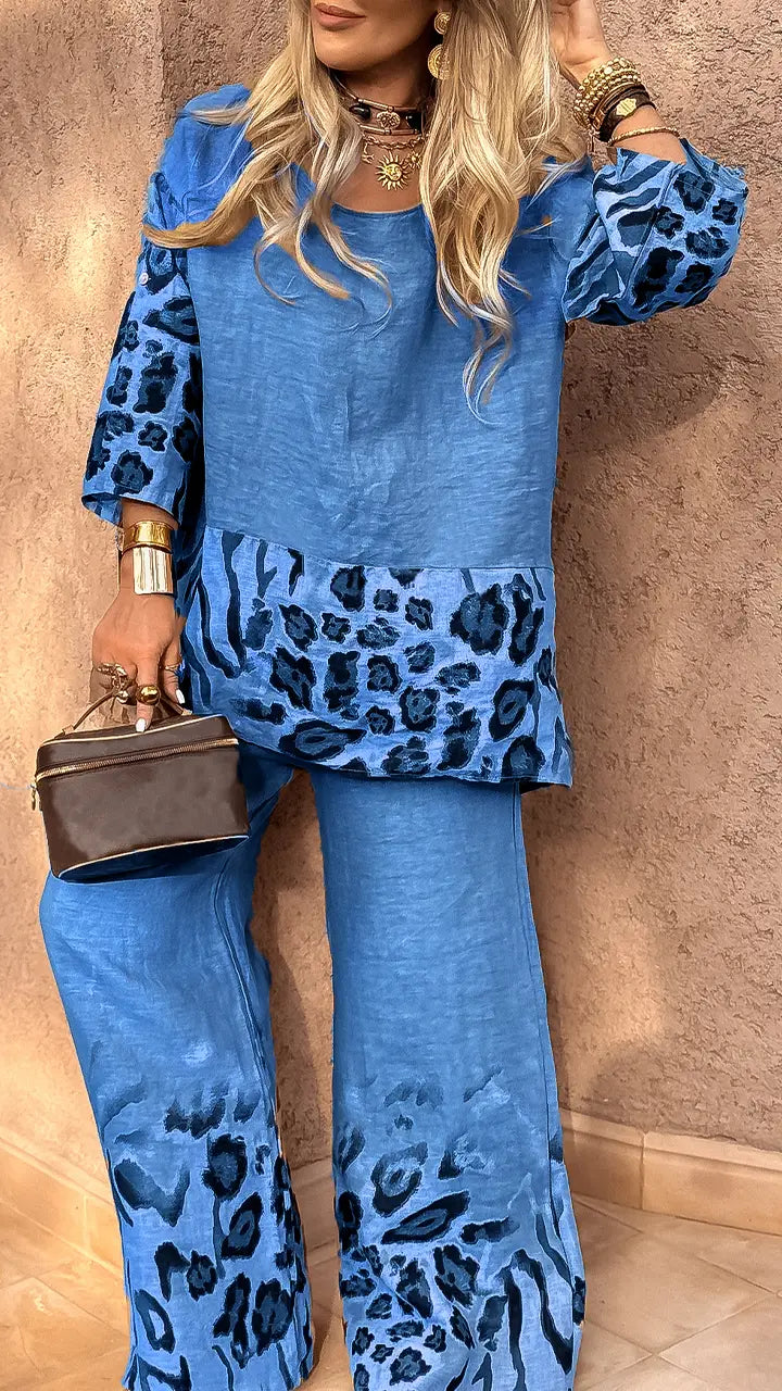 Conjunto Savannah Print em Linho Italiano