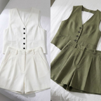 Conjunto em Alfaiataria Casual de Algodão e Linho Misto (Compre 1 Leve 2)