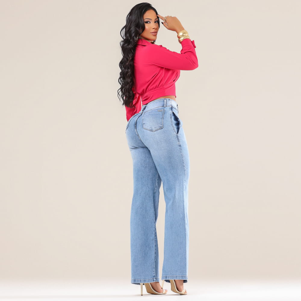 Calça Jeans Feminina Wide Leg Modeladora c/ Elastano Marselha( Leve 2 Pague 1 )