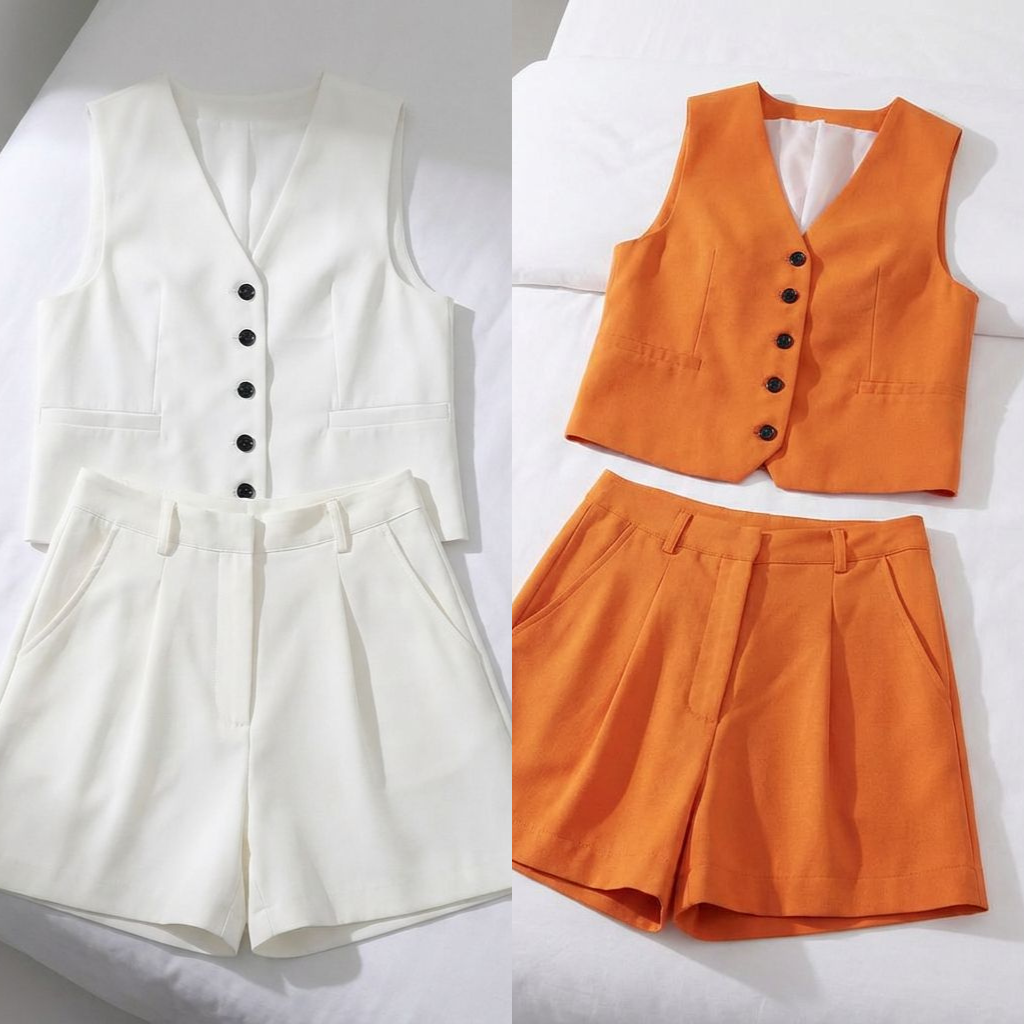 Conjunto em Alfaiataria Casual de Algodão e Linho Misto (Compre 1 Leve 2)