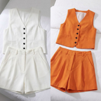Conjunto em Alfaiataria Casual de Algodão e Linho Misto (Compre 1 Leve 2)