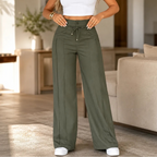 (Compre 1 e Leve 2) Calça Pantalona Helena em Malha de Seda Gelo e Poliéster