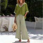 Conjunto Calenne™ em Linho de Algodão com Contraste Elegante