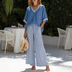 Conjunto Calenne™ em Linho de Algodão com Contraste Elegante
