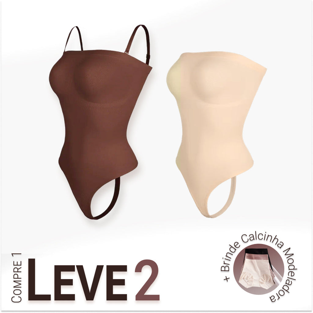 Body Modelador com Alça Removível - Premium Shaper - Compre 1 Leve 2 + Brinde
