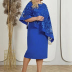 Vestido Éden™ com Sobreposição Estilo Poncho Rendada / O Encontro Perfeito entre Charme e Feminilidade!"