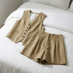 Conjunto em Alfaiataria Casual de Algodão e Linho Misto (Compre 1 Leve 2)
