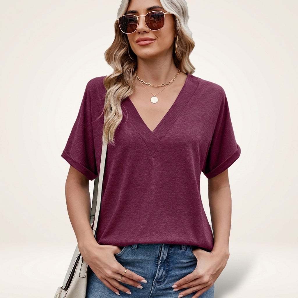 (COMPRE 1 LEVE 2) Blusa Elvara™ com Decote V e Estilo Atemporal
