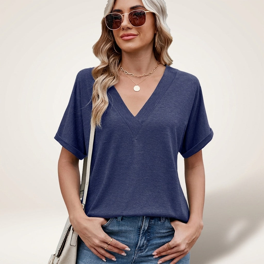 (COMPRE 1 LEVE 2) Blusa Elvara™ com Decote V e Estilo Atemporal