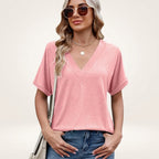 (COMPRE 1 LEVE 2) Blusa Elvara™ com Decote V e Estilo Atemporal