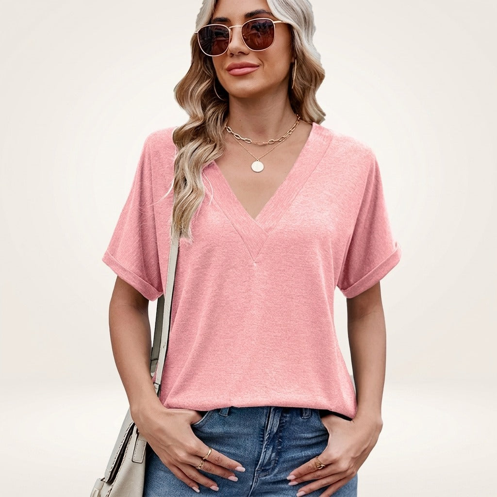 (COMPRE 1 LEVE 2) Blusa Elvara™ com Decote V e Estilo Atemporal