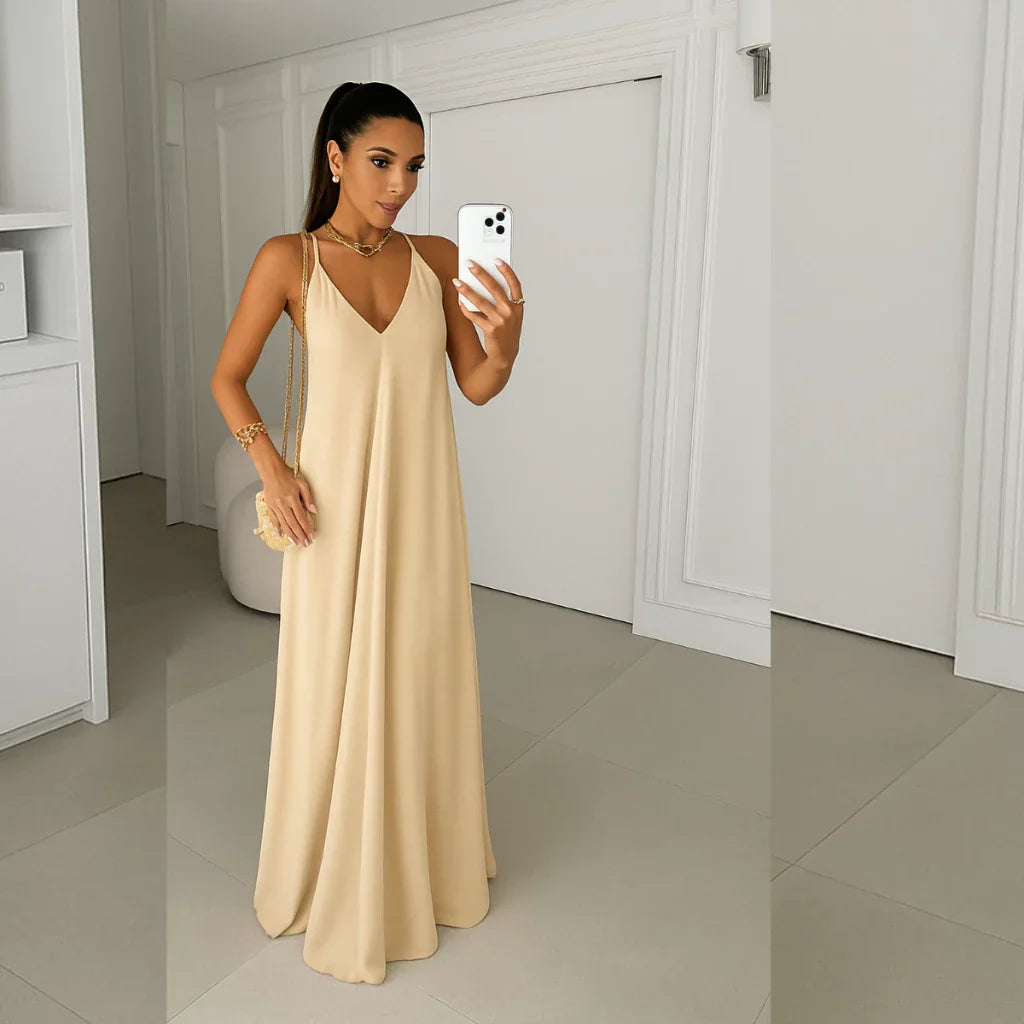 Vestido Longo Feminino Elegante – Sofisticação e Leveza