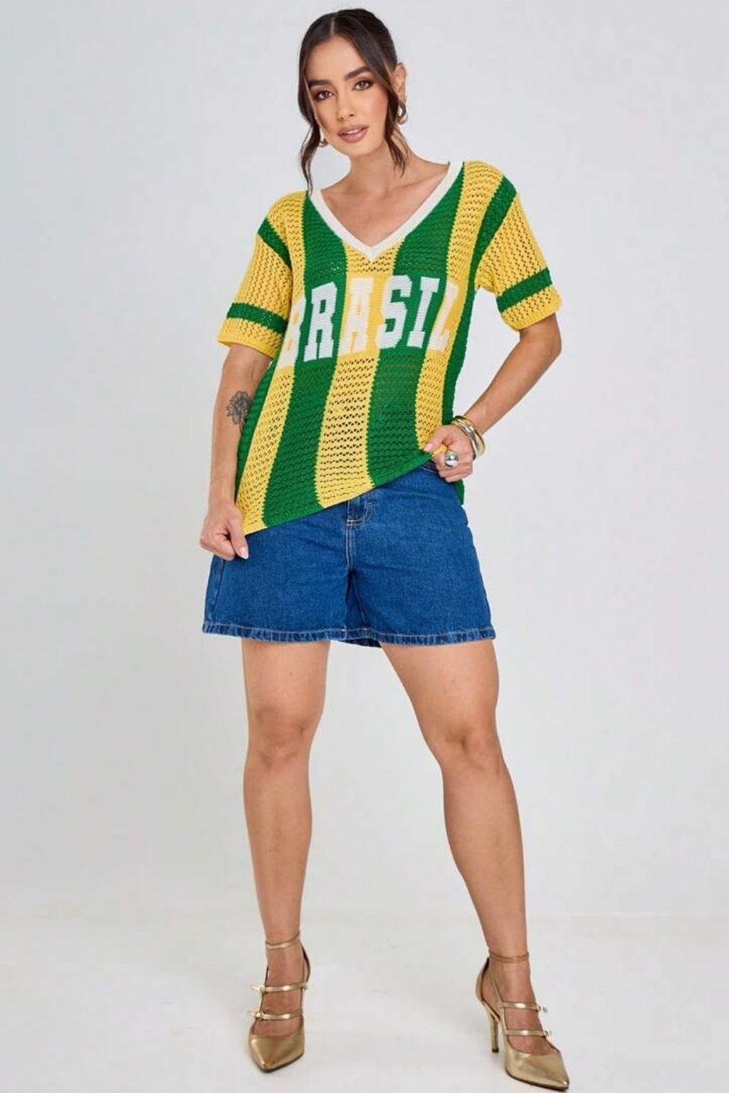 Camisa Brasil Feminina Tricot ( Compre 1 Leve 3 )