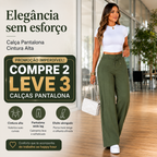 (Compre 2 e Leve 3) Calça Pantalona Helena em Malha de Seda Gelo e Poliéster