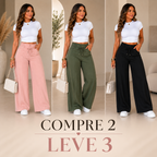 (Compre 2 e Leve 3) Calça Pantalona Helena em Malha de Seda Gelo e Poliéster