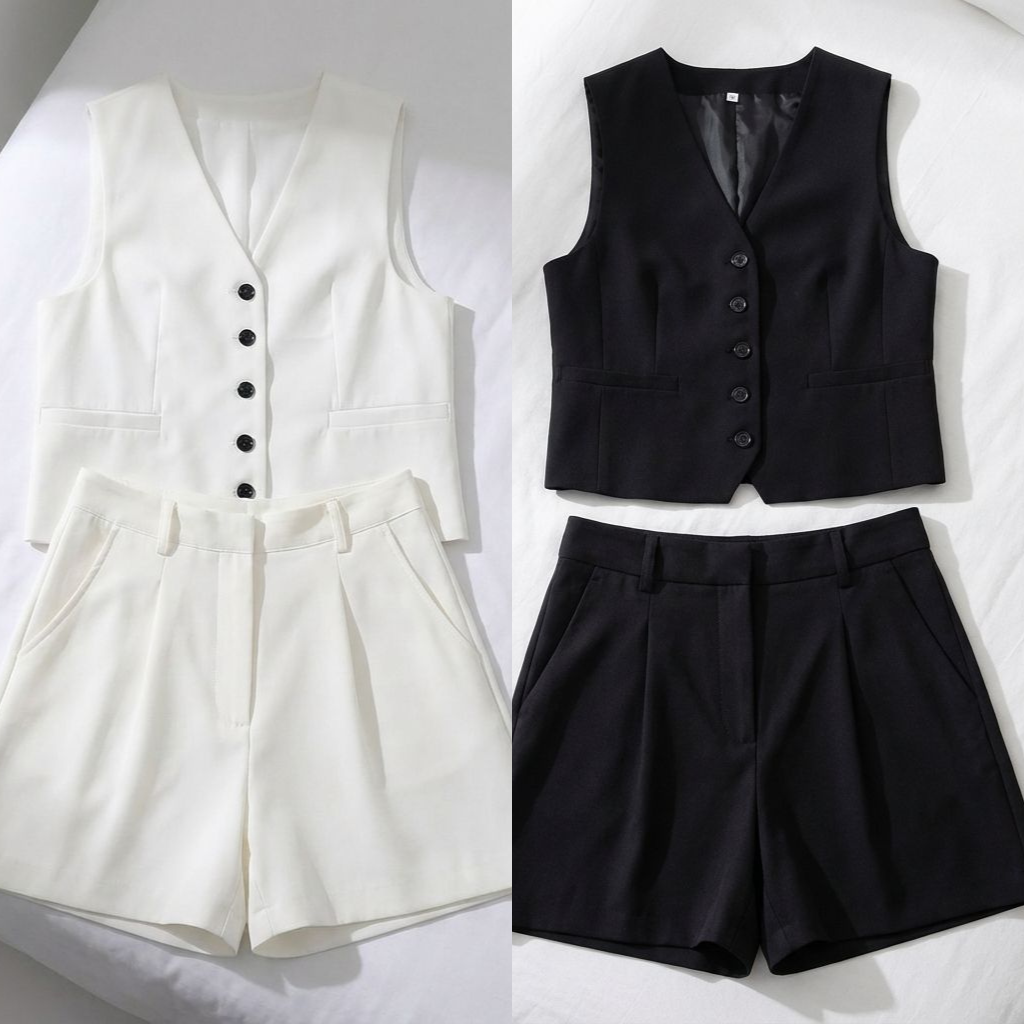 Conjunto em Alfaiataria Casual de Algodão e Linho Misto (Compre 1 Leve 2)
